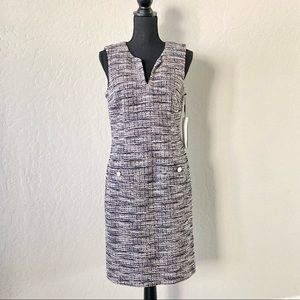 Karl Lagerfeld Camilo Sleeveless Navy Tweed Dress / Size 8 / NWT